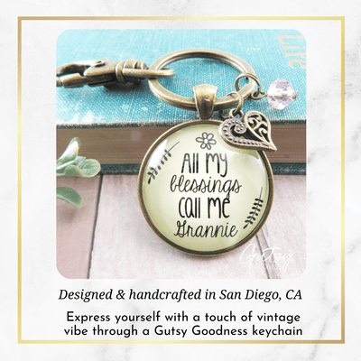 Grannie Keychain All My Blessings Meaningful Grandma Womens Family Gift Jewelry - Gutsy Goodness Handmade Jewelry;Grannie Keychain All My Blessings Meaningful Grandma Womens Family Gift Jewelry - Gutsy Goodness Handmade Jewelry Gifts