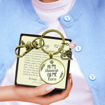 Nana Keychain All My Blessings Southern Grandma Womens Family Gift Jewelry - Gutsy Goodness Handmade Jewelry;Nana Keychain All My Blessings Southern Grandma Womens Family Gift Jewelry - Gutsy Goodness Handmade Jewelry Gifts