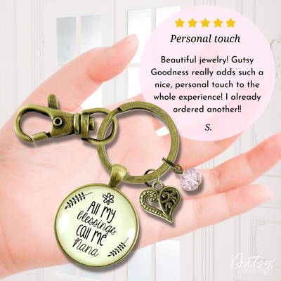 Nana Keychain All My Blessings Southern Grandma Womens Family Gift Jewelry - Gutsy Goodness Handmade Jewelry;Nana Keychain All My Blessings Southern Grandma Womens Family Gift Jewelry - Gutsy Goodness Handmade Jewelry Gifts