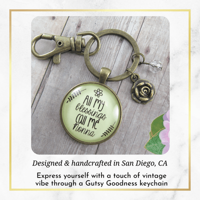 Nonna Keychain All My Blessings Call Me Nonna Italian Grandma Charm Jewelry Gift - Gutsy Goodness Handmade Jewelry;Nonna Keychain All My Blessings Call Me Nonna Italian Grandma Charm Jewelry Gift - Gutsy Goodness Handmade Jewelry Gifts