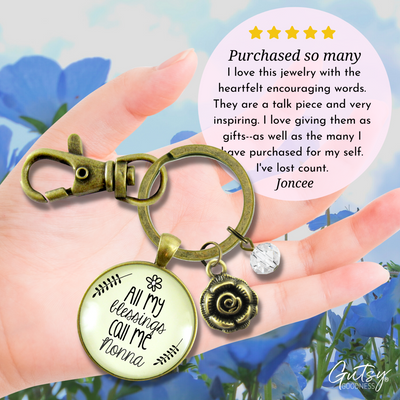 Nonna Keychain All My Blessings Call Me Nonna Italian Grandma Charm Jewelry Gift - Gutsy Goodness Handmade Jewelry;Nonna Keychain All My Blessings Call Me Nonna Italian Grandma Charm Jewelry Gift - Gutsy Goodness Handmade Jewelry Gifts