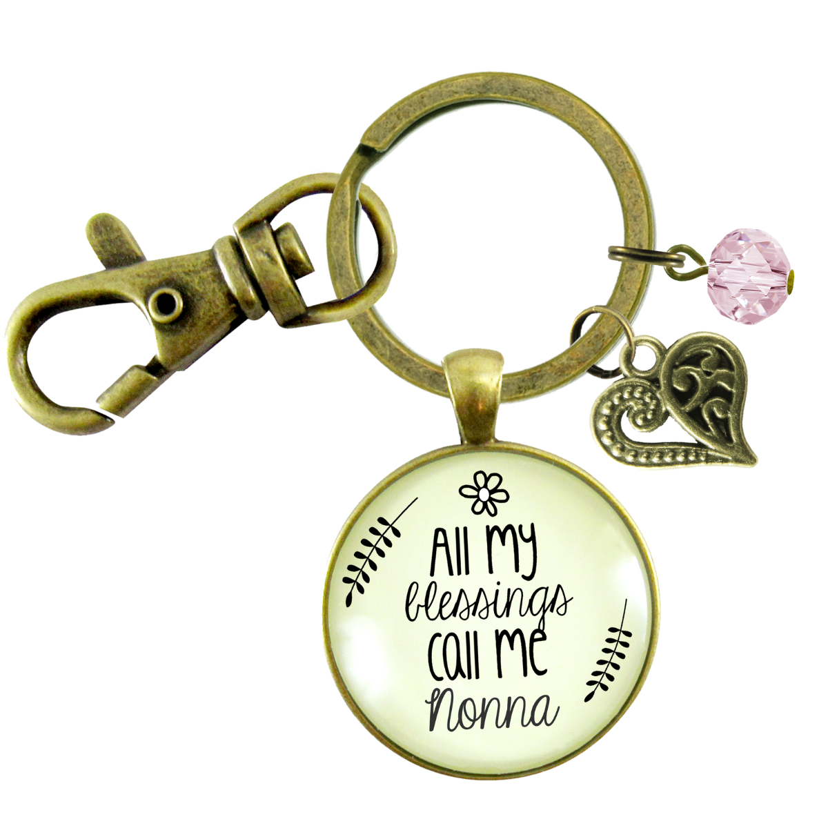 Nonna Keychain All My Blessings Italian Grandma Womens Family Gift Jewelry - Gutsy Goodness Handmade Jewelry;Nonna Keychain All My Blessings Italian Grandma Womens Family Gift Jewelry - Gutsy Goodness Handmade Jewelry Gifts