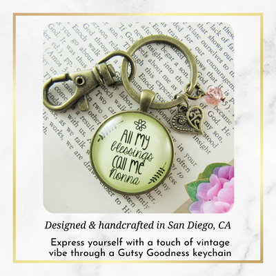 Nonna Keychain All My Blessings Italian Grandma Womens Family Gift Jewelry - Gutsy Goodness Handmade Jewelry;Nonna Keychain All My Blessings Italian Grandma Womens Family Gift Jewelry - Gutsy Goodness Handmade Jewelry Gifts
