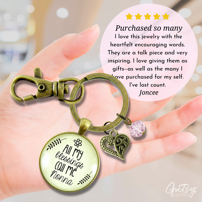Nonna Keychain All My Blessings Italian Grandma Womens Family Gift Jewelry - Gutsy Goodness Handmade Jewelry;Nonna Keychain All My Blessings Italian Grandma Womens Family Gift Jewelry - Gutsy Goodness Handmade Jewelry Gifts