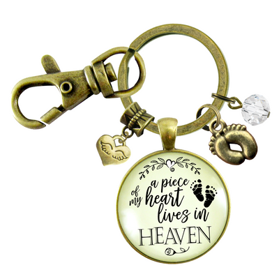 Miscarriage Baby Loss Keychain Piece of Heart Heaven Memory Baby Feet Jewelry - Gutsy Goodness Handmade Jewelry;Miscarriage Baby Loss Keychain Piece Of Heart Heaven Memory Baby Feet Jewelry - Gutsy Goodness Handmade Jewelry Gifts