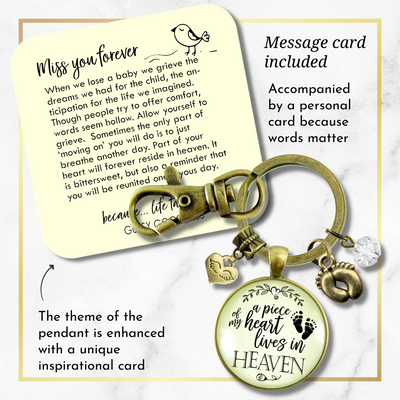 Miscarriage Baby Loss Keychain Piece of Heart Heaven Memory Baby Feet Jewelry - Gutsy Goodness Handmade Jewelry;Miscarriage Baby Loss Keychain Piece Of Heart Heaven Memory Baby Feet Jewelry - Gutsy Goodness Handmade Jewelry Gifts