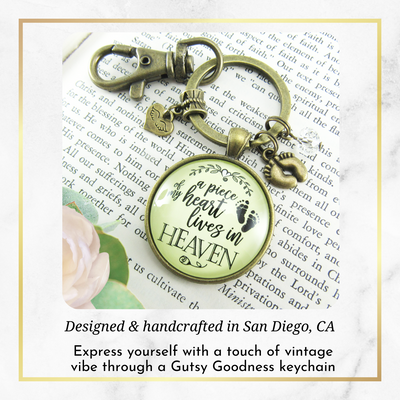 Miscarriage Baby Loss Keychain Piece of Heart Heaven Memory Baby Feet Jewelry - Gutsy Goodness Handmade Jewelry;Miscarriage Baby Loss Keychain Piece Of Heart Heaven Memory Baby Feet Jewelry - Gutsy Goodness Handmade Jewelry Gifts