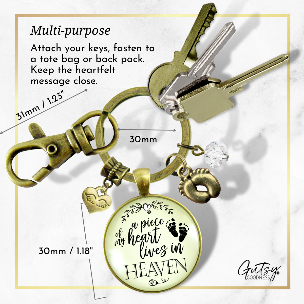 Miscarriage Baby Loss Keychain Piece of Heart Heaven Memory Baby Feet Jewelry - Gutsy Goodness Handmade Jewelry;Miscarriage Baby Loss Keychain Piece Of Heart Heaven Memory Baby Feet Jewelry - Gutsy Goodness Handmade Jewelry Gifts