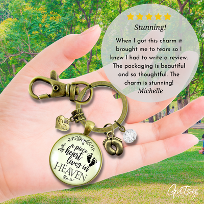 Miscarriage Baby Loss Keychain Piece of Heart Heaven Memory Baby Feet Jewelry - Gutsy Goodness Handmade Jewelry;Miscarriage Baby Loss Keychain Piece Of Heart Heaven Memory Baby Feet Jewelry - Gutsy Goodness Handmade Jewelry Gifts