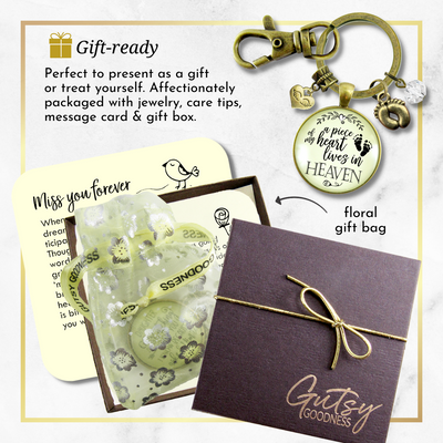 Miscarriage Baby Loss Keychain Piece of Heart Heaven Memory Baby Feet Jewelry - Gutsy Goodness Handmade Jewelry;Miscarriage Baby Loss Keychain Piece Of Heart Heaven Memory Baby Feet Jewelry - Gutsy Goodness Handmade Jewelry Gifts