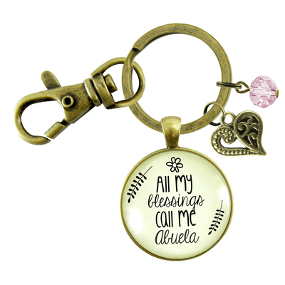 Abuela Keychain All My Blessings Spanish Grandma Family Heart Gift Jewelry - Gutsy Goodness
