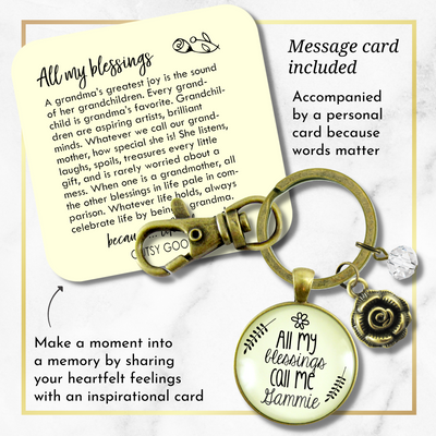 Gammie Keychain All My Blessings Call Me Gammie Southern Grandma Jewelry Gift - Gutsy Goodness Handmade Jewelry;Gammie Keychain All My Blessings Call Me Gammie Southern Grandma Jewelry Gift - Gutsy Goodness Handmade Jewelry Gifts