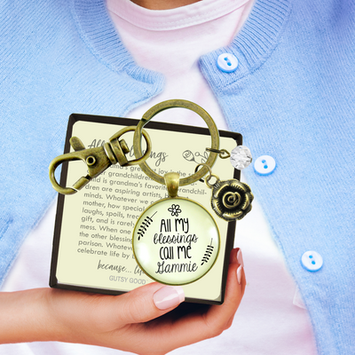 Gammie Keychain All My Blessings Call Me Gammie Southern Grandma Jewelry Gift - Gutsy Goodness Handmade Jewelry;Gammie Keychain All My Blessings Call Me Gammie Southern Grandma Jewelry Gift - Gutsy Goodness Handmade Jewelry Gifts