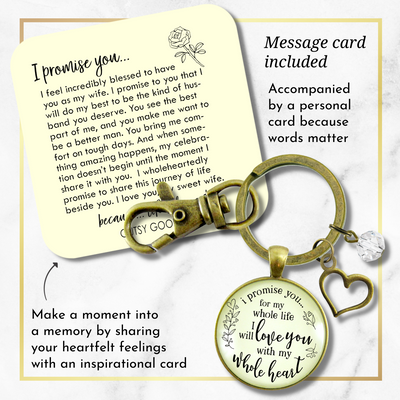Love My Wife Keychain I Promise You For My Whole Life Gift From Husband Wedding Day Jewelry - Gutsy Goodness Handmade Jewelry;Love My Wife Keychain I Promise You For My Whole Life Gift From Husband Wedding Day Jewelry - Gutsy Goodness Handmade Jewelry Gifts