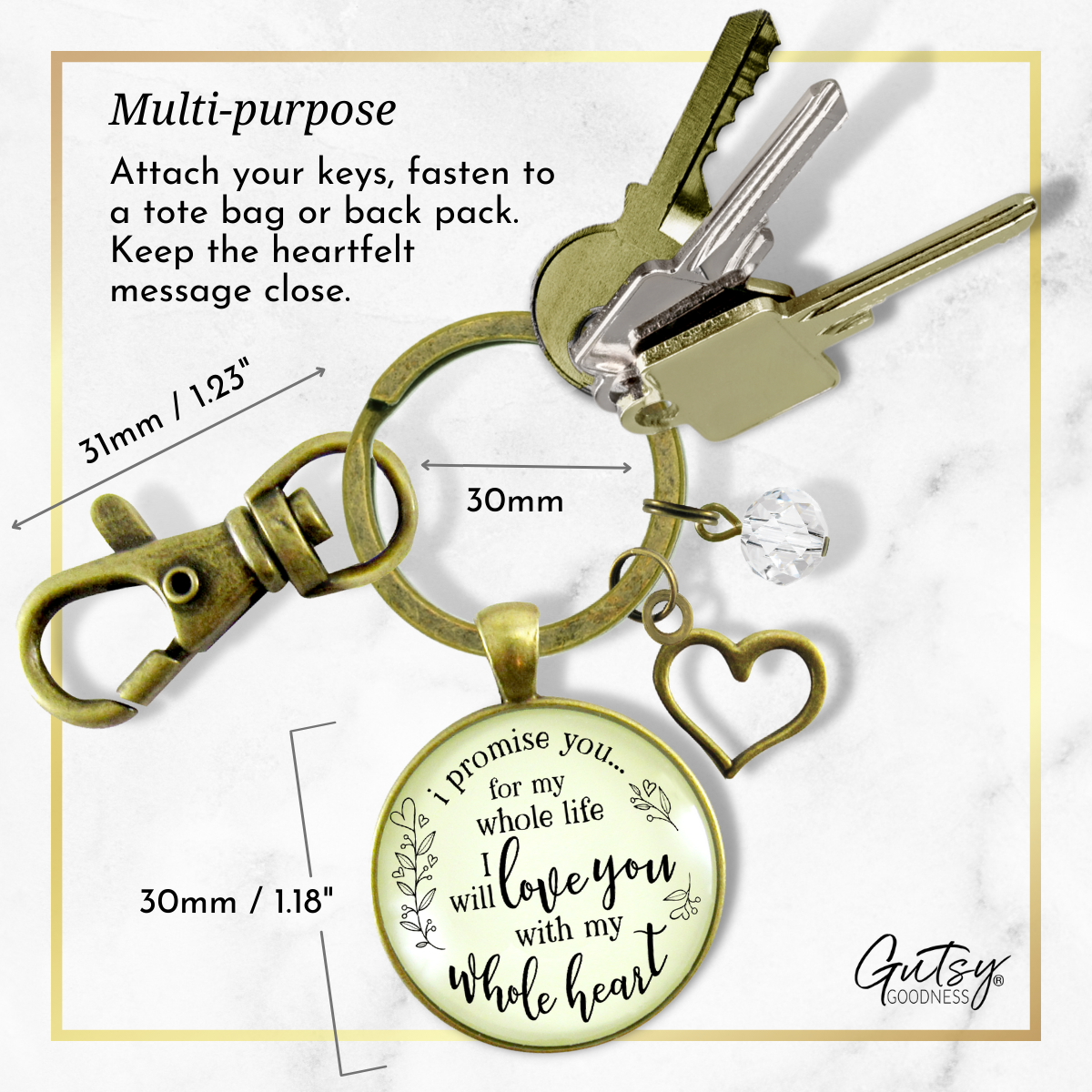 Love My Wife Keychain I Promise You For My Whole Life Gift From Husband Wedding Day Jewelry - Gutsy Goodness Handmade Jewelry;Love My Wife Keychain I Promise You For My Whole Life Gift From Husband Wedding Day Jewelry - Gutsy Goodness Handmade Jewelry Gifts