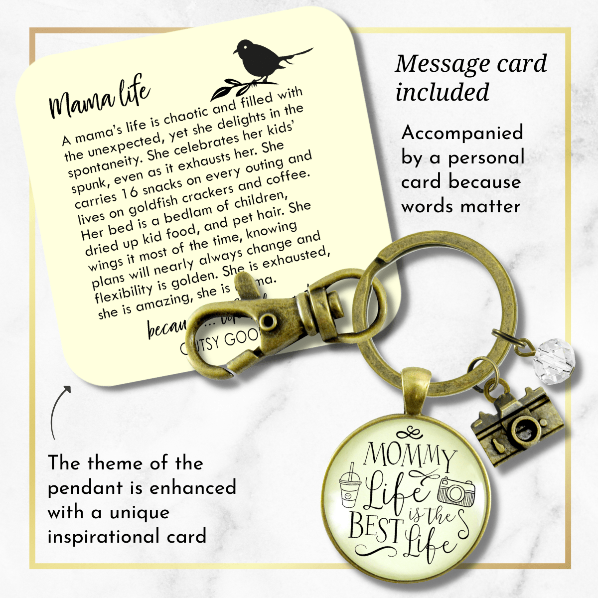 Mom Jewelry Mommy Life Is The Best Life Keychain Rustic Meaningful Camera Charm - Gutsy Goodness Handmade Jewelry;Mom Jewelry Mommy Life Is The Best Life Keychain Rustic Meaningful Camera Charm - Gutsy Goodness Handmade Jewelry Gifts