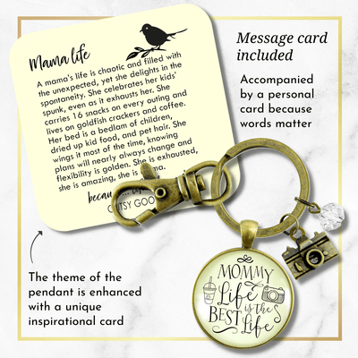 Mom Jewelry Mommy Life Is The Best Life Keychain Rustic Meaningful Camera Charm - Gutsy Goodness Handmade Jewelry;Mom Jewelry Mommy Life Is The Best Life Keychain Rustic Meaningful Camera Charm - Gutsy Goodness Handmade Jewelry Gifts