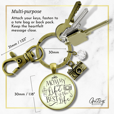 Mom Jewelry Mommy Life Is The Best Life Keychain Rustic Meaningful Camera Charm - Gutsy Goodness Handmade Jewelry;Mom Jewelry Mommy Life Is The Best Life Keychain Rustic Meaningful Camera Charm - Gutsy Goodness Handmade Jewelry Gifts