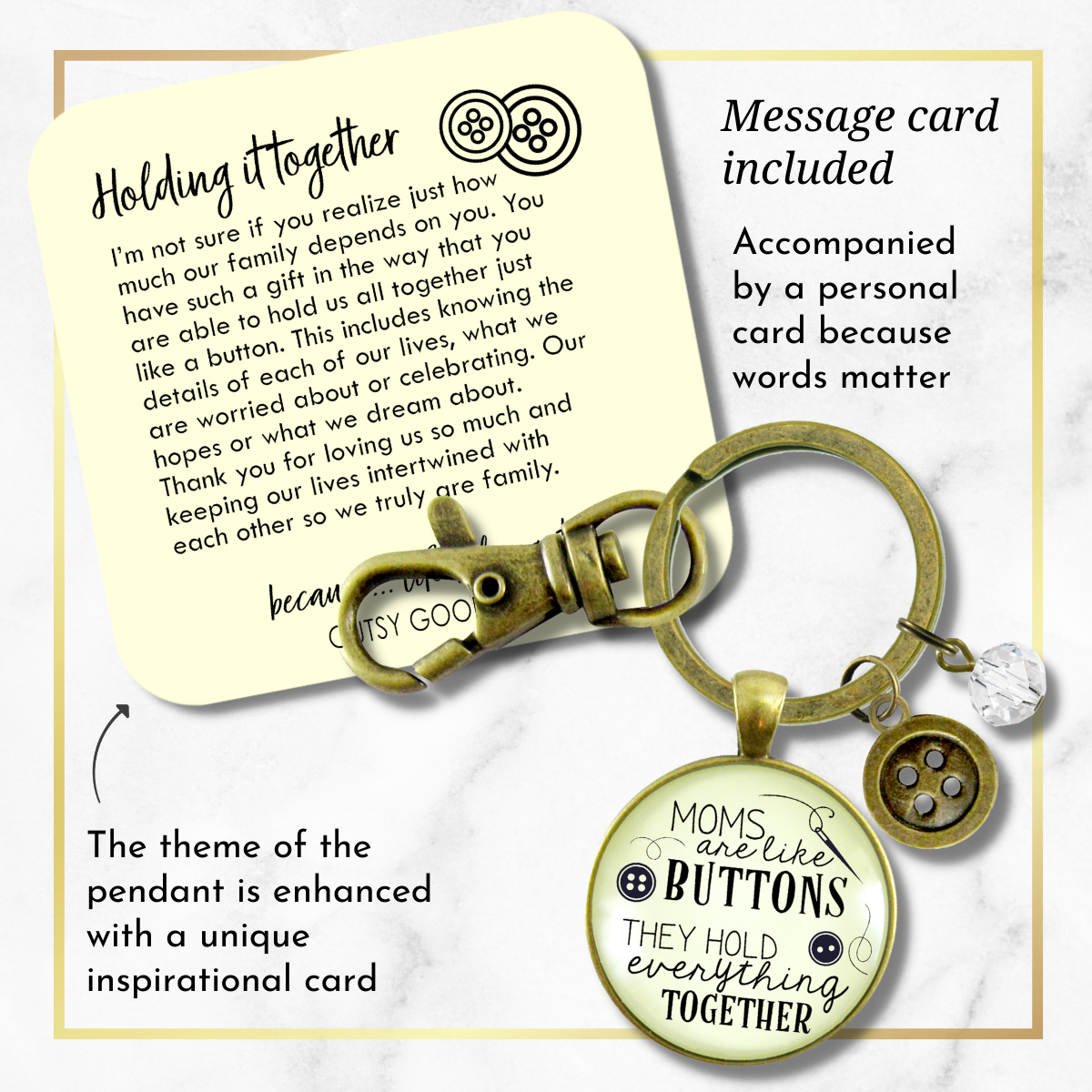 Family Keychain Moms Are Like Buttons They Hold Everything Together Seamstress Jewelry - Gutsy Goodness Handmade Jewelry;Family Keychain Moms Are Like Buttons They Hold Everything Together Seamstress Jewelry - Gutsy Goodness Handmade Jewelry Gifts
