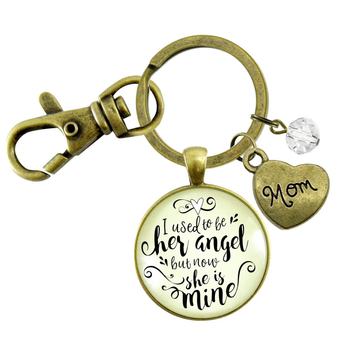 Mom Memorial Jewelry I Used To Be Her Angel Keychain Mother Remembrance Keepsake Gift - Gutsy Goodness