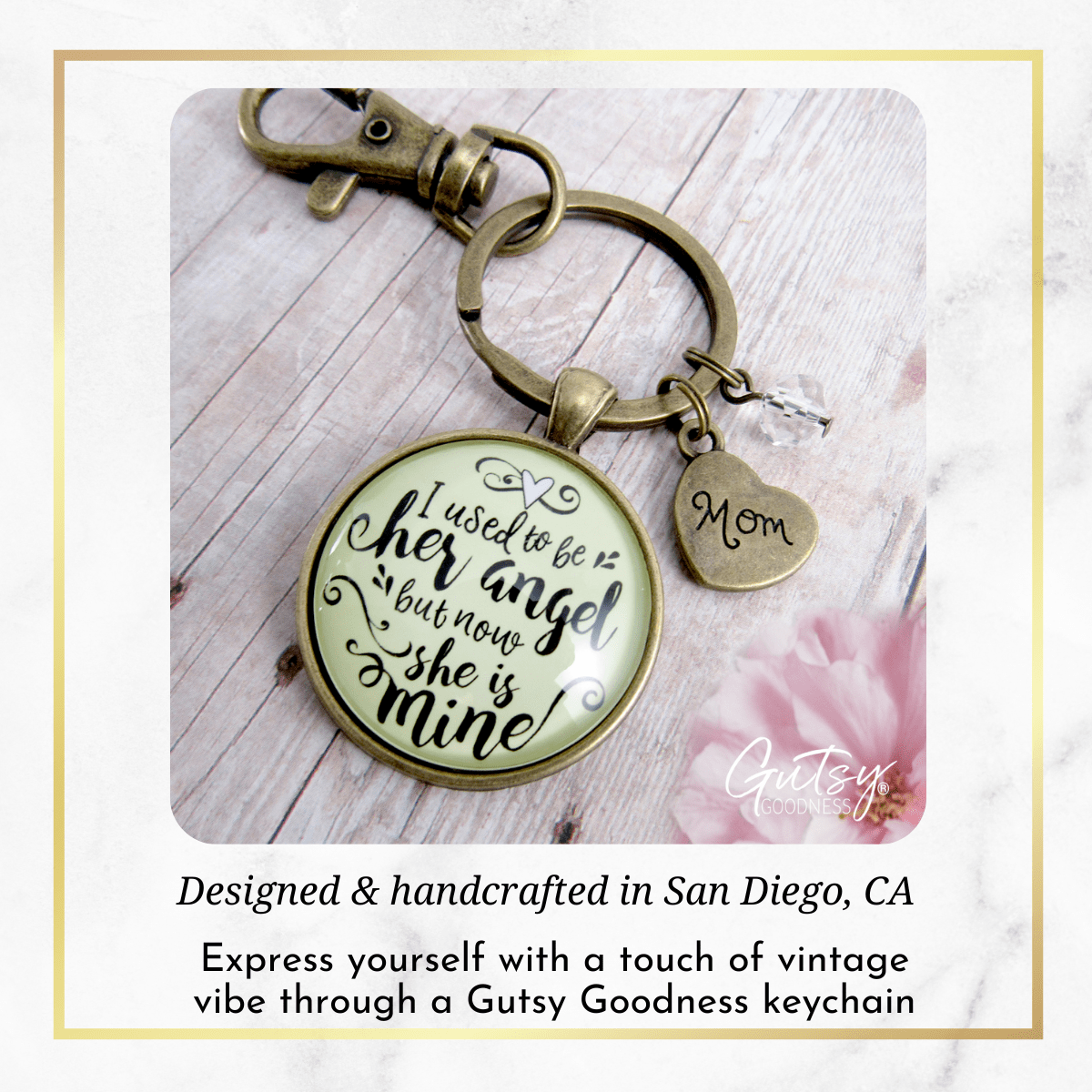 Mom Memorial Jewelry I Used To Be Her Angel Keychain Mother Remembrance Keepsake Gift - Gutsy Goodness