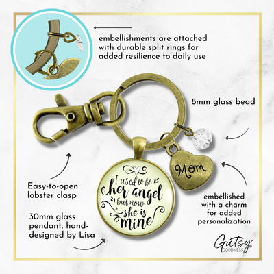 Mom Memorial Jewelry I Used To Be Her Angel Keychain Mother Remembrance Keepsake Gift - Gutsy Goodness