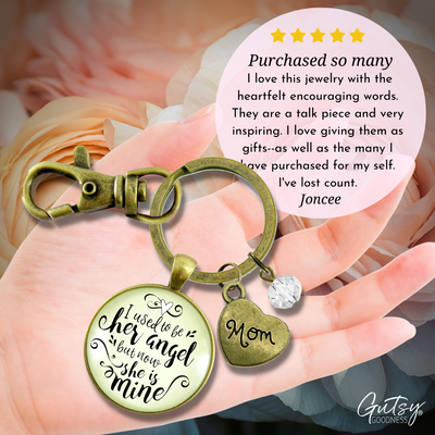 Mom Memorial Jewelry I Used To Be Her Angel Keychain Mother Remembrance Keepsake Gift - Gutsy Goodness