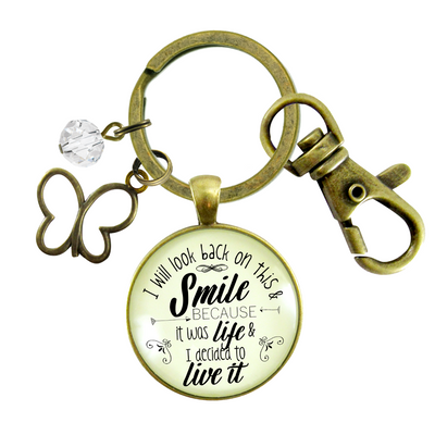 Survivor Keychain I Will Look Back Life Strength Meaningful Jewelry  Keychain - Women - Gutsy Goodness Handmade Jewelry
