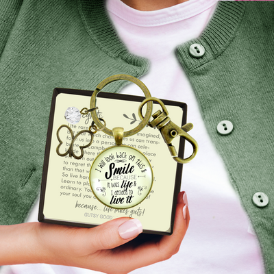 Survivor Keychain I Will Look Back Life Strength Meaningful Jewelry  Keychain - Women - Gutsy Goodness Handmade Jewelry
