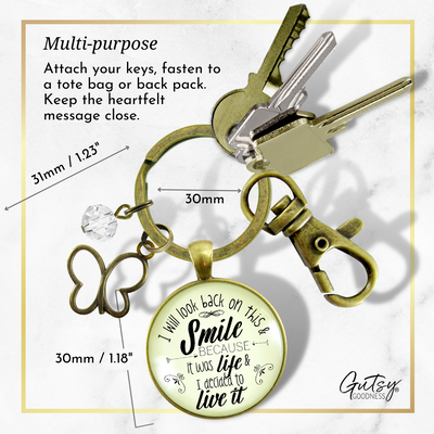 Survivor Keychain I Will Look Back Life Strength Meaningful Jewelry  Keychain - Women - Gutsy Goodness Handmade Jewelry