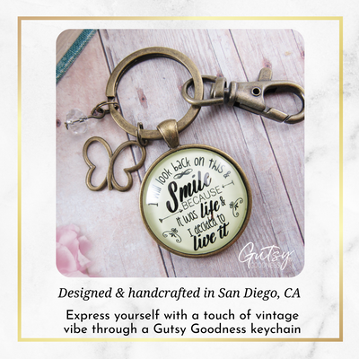Survivor Keychain I Will Look Back Life Strength Meaningful Jewelry  Keychain - Women - Gutsy Goodness Handmade Jewelry