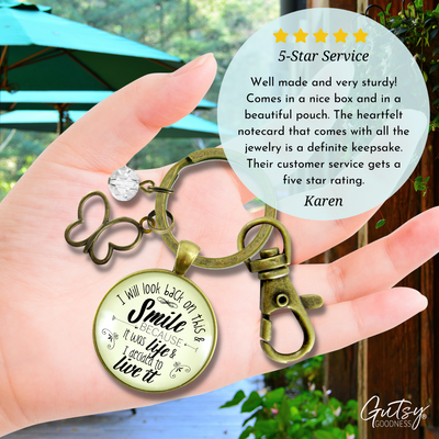 Survivor Keychain I Will Look Back Life Strength Meaningful Jewelry  Keychain - Women - Gutsy Goodness Handmade Jewelry