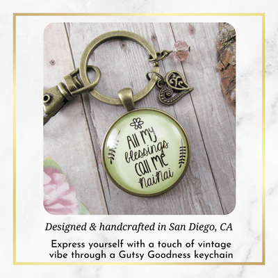 NaiNai Keychain All My Blessings Chinese Grandma Womens Family Gift Jewelry - Gutsy Goodness Handmade Jewelry;Nainai Keychain All My Blessings Chinese Grandma Womens Family Gift Jewelry - Gutsy Goodness Handmade Jewelry Gifts