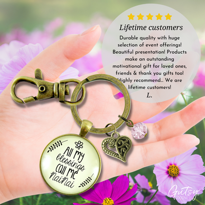 NaiNai Keychain All My Blessings Chinese Grandma Womens Family Gift Jewelry - Gutsy Goodness Handmade Jewelry;Nainai Keychain All My Blessings Chinese Grandma Womens Family Gift Jewelry - Gutsy Goodness Handmade Jewelry Gifts