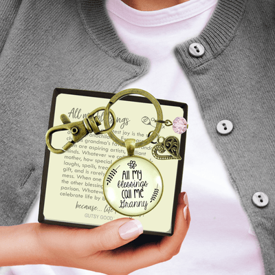Granny Keychain All My Blessings Sentimental Grandma Womens Family Gift Jewelry - Gutsy Goodness Handmade Jewelry;Granny Keychain All My Blessings Sentimental Grandma Womens Family Gift Jewelry - Gutsy Goodness Handmade Jewelry Gifts