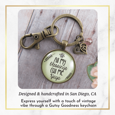 Yaya Keychain All My Blessings Greek Grandma Womens Family Gift Jewelry - Gutsy Goodness Handmade Jewelry;Yaya Keychain All My Blessings Greek Grandma Womens Family Gift Jewelry - Gutsy Goodness Handmade Jewelry Gifts