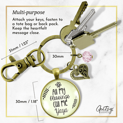 Yaya Keychain All My Blessings Greek Grandma Womens Family Gift Jewelry - Gutsy Goodness Handmade Jewelry;Yaya Keychain All My Blessings Greek Grandma Womens Family Gift Jewelry - Gutsy Goodness Handmade Jewelry Gifts