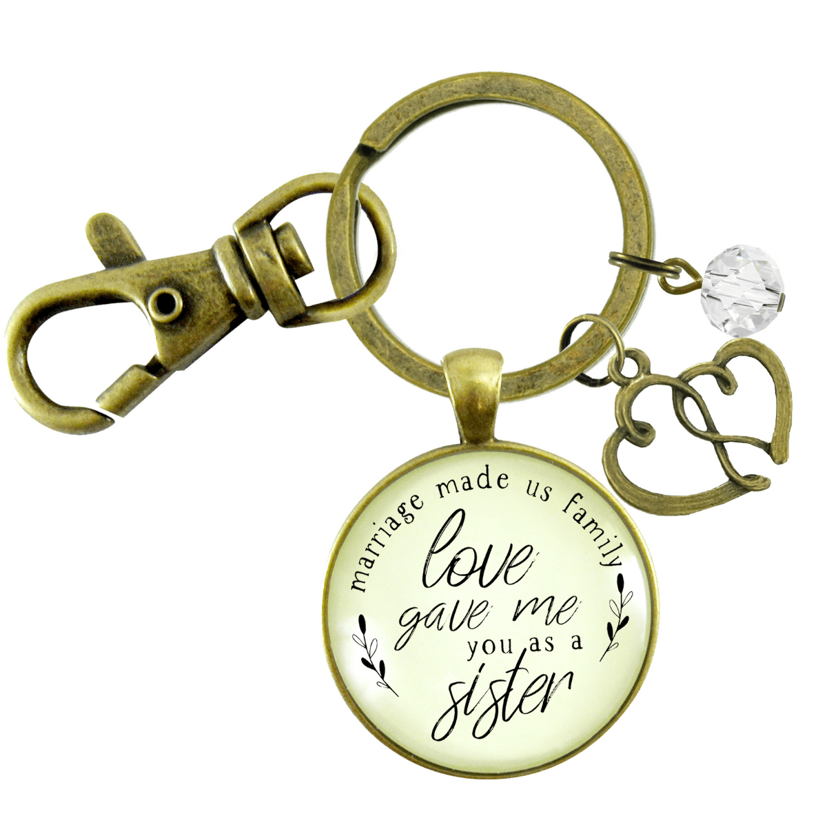 Sister In Law Keychain Marriage Made Us Family Love Gave Me You Bonus Sis Wedding Gift Jewelry - Gutsy Goodness Handmade Jewelry;Sister In Law Keychain Marriage Made Us Family Love Gave Me You Bonus Sis Wedding Gift Jewelry - Gutsy Goodness Handmade Jewelry Gifts