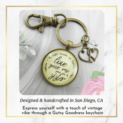 Sister In Law Keychain Marriage Made Us Family Love Gave Me You Bonus Sis Wedding Gift Jewelry - Gutsy Goodness Handmade Jewelry;Sister In Law Keychain Marriage Made Us Family Love Gave Me You Bonus Sis Wedding Gift Jewelry - Gutsy Goodness Handmade Jewelry Gifts