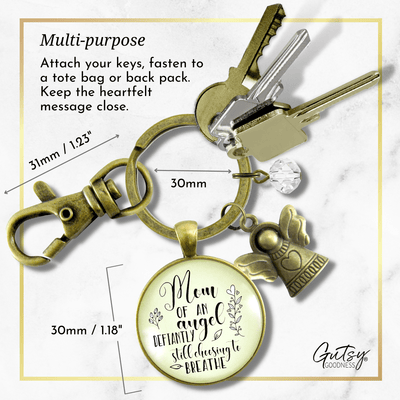Child's Remembrance Memorial Keychain Mom of An Angel Sympathy Gift - Gutsy Goodness Handmade Jewelry;Child's Remembrance Memorial Keychain Mom Of An Angel Sympathy Gift - Gutsy Goodness Handmade Jewelry Gifts