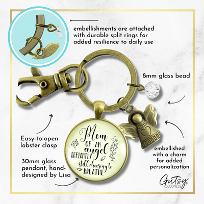Child's Remembrance Memorial Keychain Mom of An Angel Sympathy Gift - Gutsy Goodness Handmade Jewelry;Child's Remembrance Memorial Keychain Mom Of An Angel Sympathy Gift - Gutsy Goodness Handmade Jewelry Gifts
