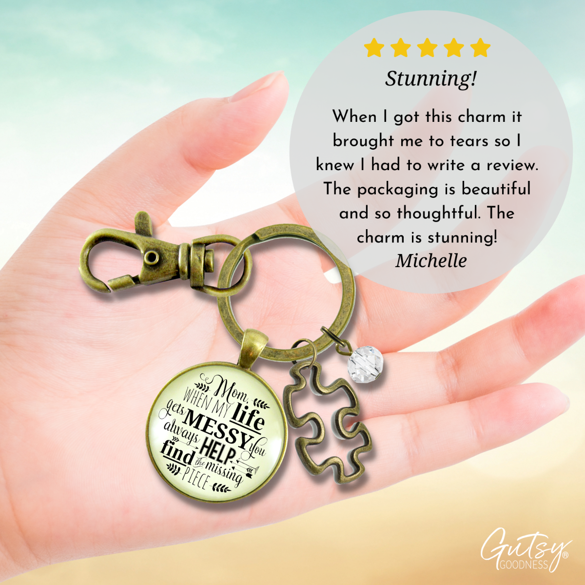 Mom Keychain Life Gets Messy Quote Love You Jewelry from Daughter  Keychain - Women - Gutsy Goodness Handmade Jewelry