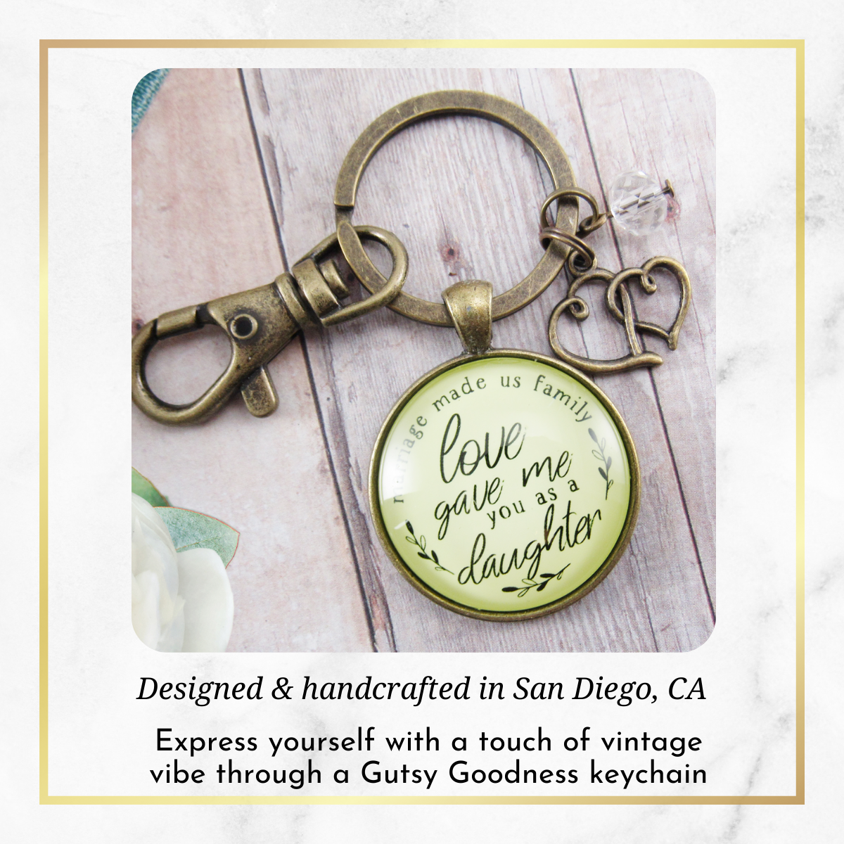 Bonus Daughter In Law Keychain Blend Family Love Wedding