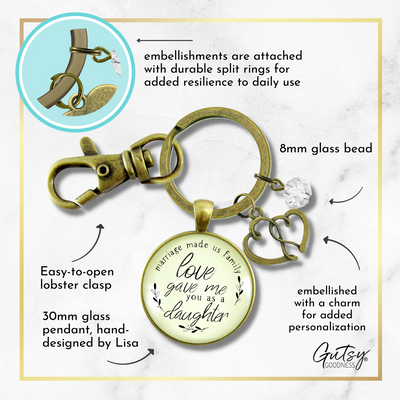Bonus Daughter In Law Keychain Marriage Made Us Family Blend Family Love Wedding Jewelry Gift Charm - Gutsy Goodness Handmade Jewelry;Bonus Daughter In Law Keychain Marriage Made Us Family Blend Family Love Wedding Jewelry Gift Charm - Gutsy Goodness Handmade Jewelry Gifts