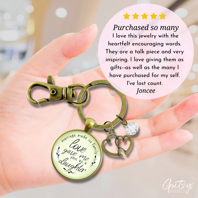 Bonus Daughter In Law Keychain Marriage Made Us Family Blend Family Love Wedding Jewelry Gift Charm - Gutsy Goodness Handmade Jewelry;Bonus Daughter In Law Keychain Marriage Made Us Family Blend Family Love Wedding Jewelry Gift Charm - Gutsy Goodness Handmade Jewelry Gifts