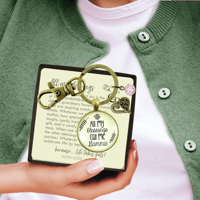 Gammie Keychain All My Blessings Southern Grandma Womens Family Gift Jewelry - Gutsy Goodness Handmade Jewelry;Gammie Keychain All My Blessings Southern Grandma Womens Family Gift Jewelry - Gutsy Goodness Handmade Jewelry Gifts