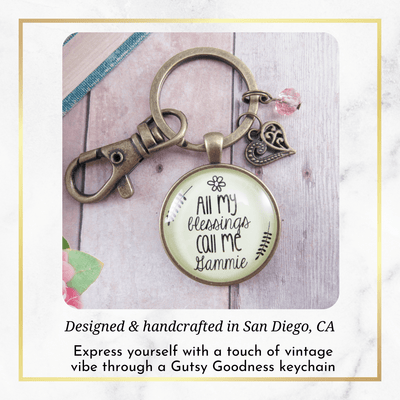 Gammie Keychain All My Blessings Southern Grandma Womens Family Gift Jewelry - Gutsy Goodness Handmade Jewelry;Gammie Keychain All My Blessings Southern Grandma Womens Family Gift Jewelry - Gutsy Goodness Handmade Jewelry Gifts