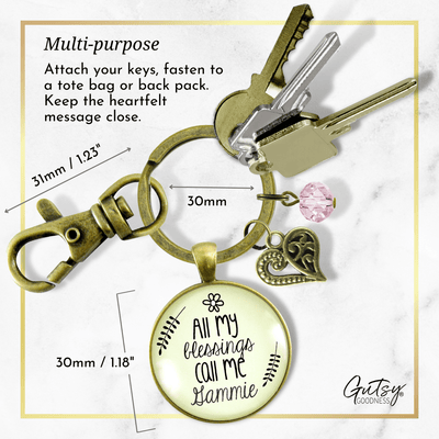 Gammie Keychain All My Blessings Southern Grandma Womens Family Gift Jewelry - Gutsy Goodness Handmade Jewelry;Gammie Keychain All My Blessings Southern Grandma Womens Family Gift Jewelry - Gutsy Goodness Handmade Jewelry Gifts