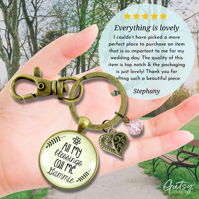 Gammie Keychain All My Blessings Southern Grandma Womens Family Gift Jewelry - Gutsy Goodness Handmade Jewelry;Gammie Keychain All My Blessings Southern Grandma Womens Family Gift Jewelry - Gutsy Goodness Handmade Jewelry Gifts