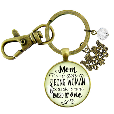 Mother Daughter Keychain Mom I am a Strong Woman Because Raised By One Brave Jewelry - Gutsy Goodness Handmade Jewelry;Mother Daughter Keychain Mom I Am A Strong Woman Because Raised By One Brave Jewelry - Gutsy Goodness Handmade Jewelry Gifts